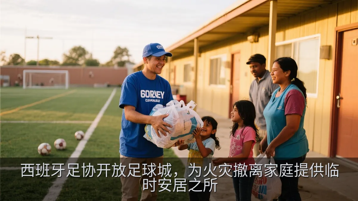 西班牙足协开放足球城，为火灾撤离家庭提供临时安居之所